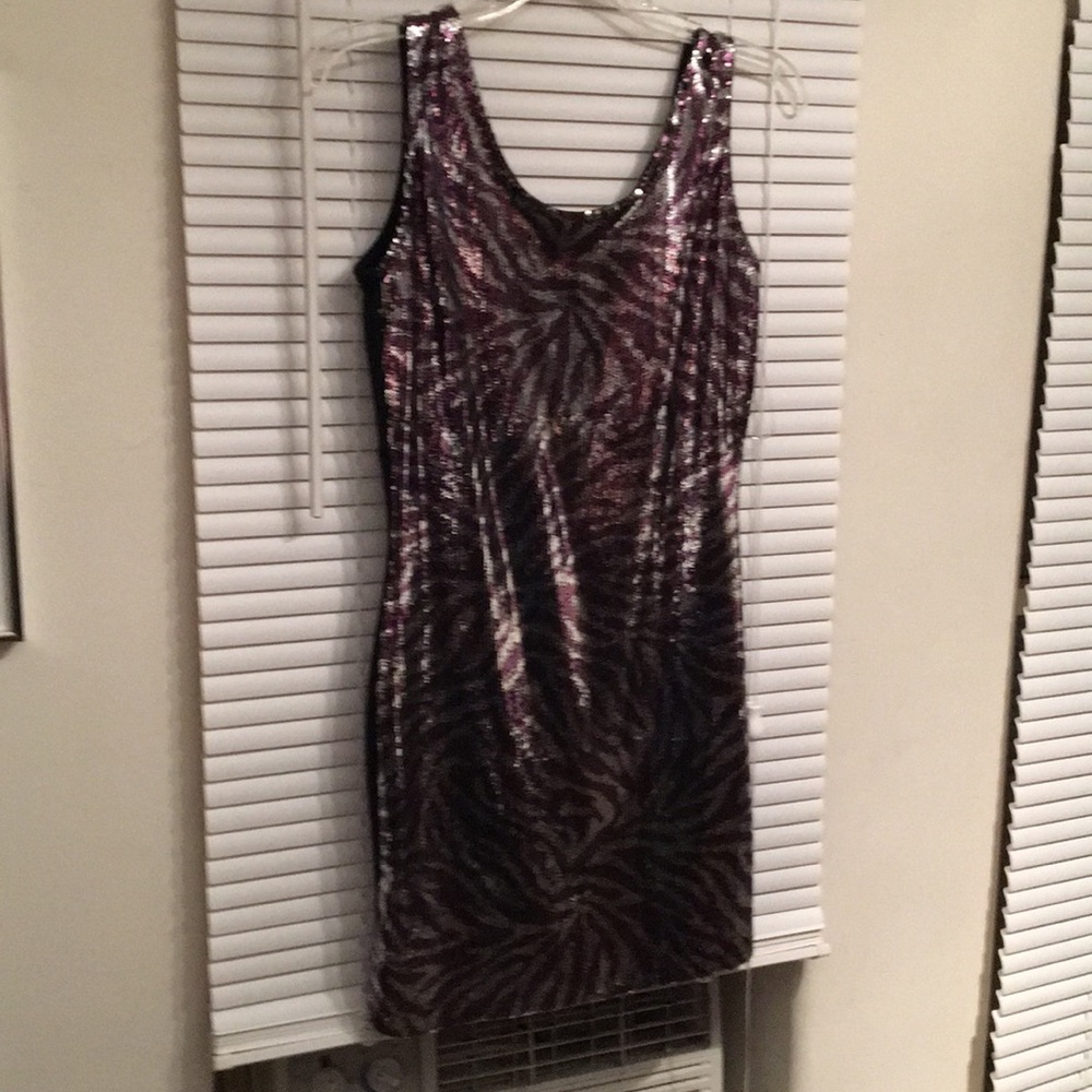 Sequined printed dress